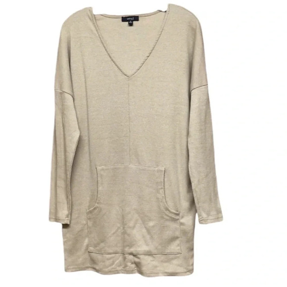 Very J Womens Gray V Neck Long Sleeve Front Pocket Sweater Medium - Picture 1 of 4